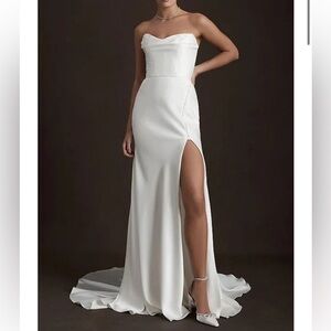 Watters Orlie Dress Sample // BHLDN Dress Sample // Strapless Satin Wedding Gown
